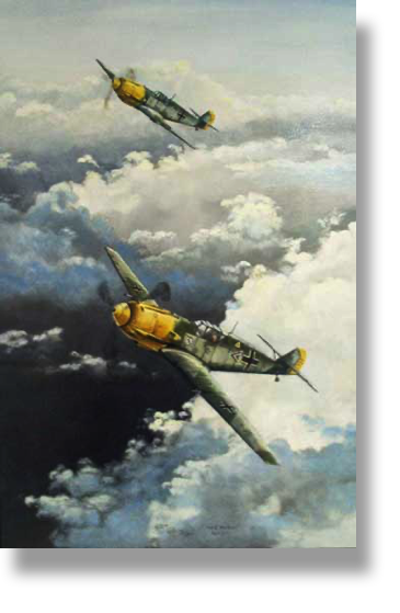 BF109 Adolf Galland
Battle of Britain
Oil on Canvas
in gelijst 60 x 90 cm € 600,00