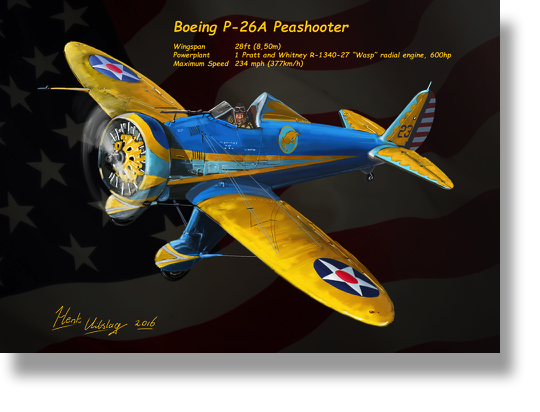 Boeing Peashooter-P26A
Digital painted with SketchbookPro
Reproductie 30 x 40 cm € 135,00