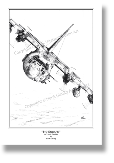 C130U Gunship
Pointillism on paper
29 x 42 cm
framed
Prijs € 300,-